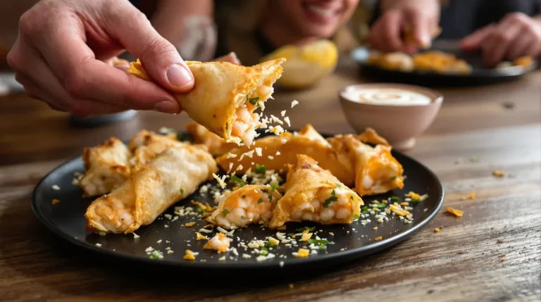 Cigares croustillants aux crevettes et à l’ail : une bouchée dorée, parfumée et idéale à l’apéritif