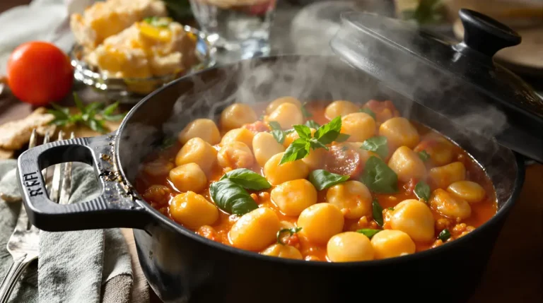 Cocotte de gnocchis en sauce crémeuse ultra fondante : le plat réconfortant express pour les soirs pressés